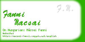 fanni macsai business card